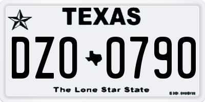 TX license plate DZO0790