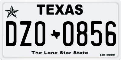 TX license plate DZO0856