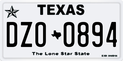 TX license plate DZO0894