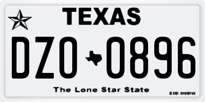TX license plate DZO0896