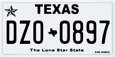 TX license plate DZO0897