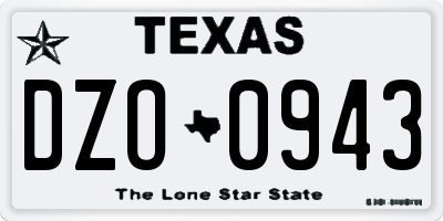 TX license plate DZO0943