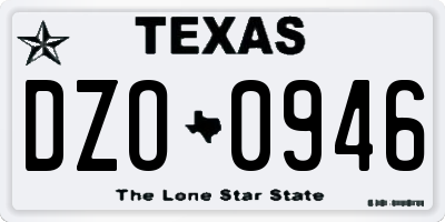TX license plate DZO0946