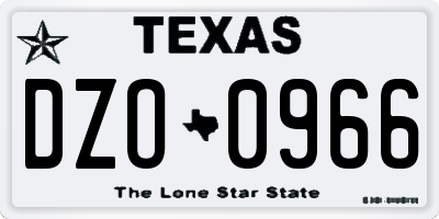 TX license plate DZO0966