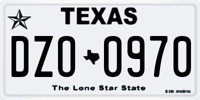 TX license plate DZO0970