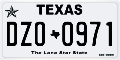 TX license plate DZO0971