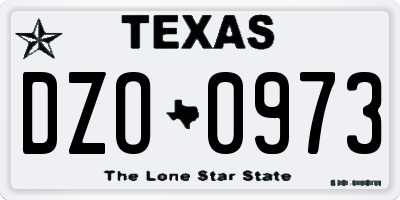 TX license plate DZO0973