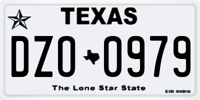 TX license plate DZO0979