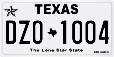TX license plate DZO1004