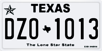 TX license plate DZO1013