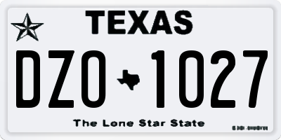 TX license plate DZO1027