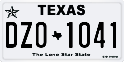 TX license plate DZO1041