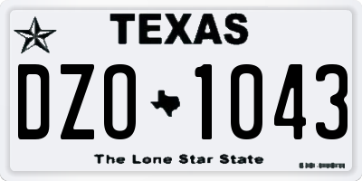 TX license plate DZO1043