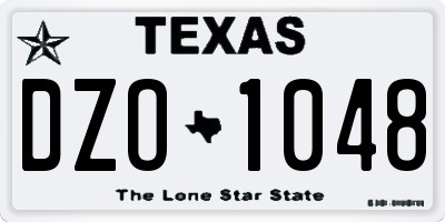TX license plate DZO1048