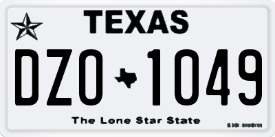TX license plate DZO1049