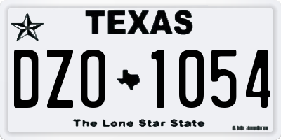 TX license plate DZO1054