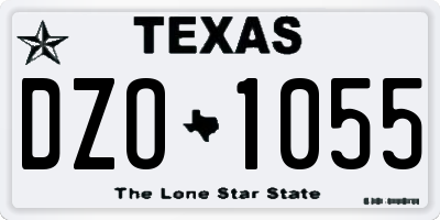 TX license plate DZO1055