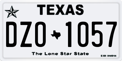 TX license plate DZO1057