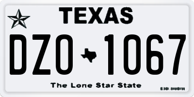 TX license plate DZO1067