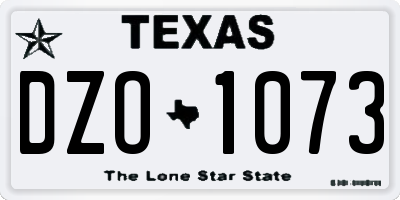TX license plate DZO1073