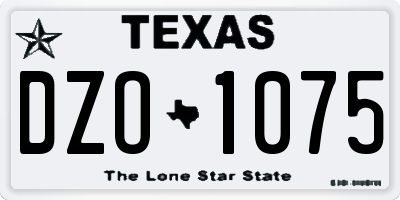 TX license plate DZO1075