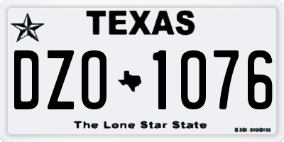 TX license plate DZO1076