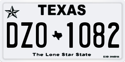 TX license plate DZO1082