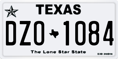 TX license plate DZO1084