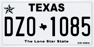 TX license plate DZO1085
