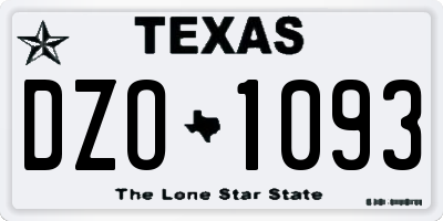 TX license plate DZO1093
