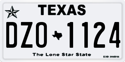 TX license plate DZO1124
