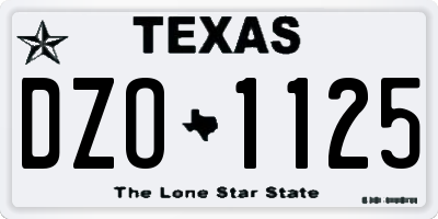 TX license plate DZO1125