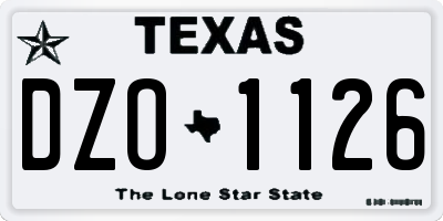 TX license plate DZO1126