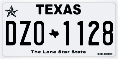 TX license plate DZO1128