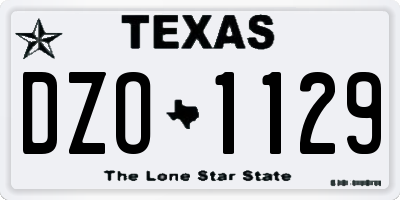 TX license plate DZO1129
