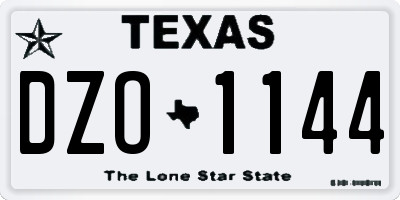TX license plate DZO1144