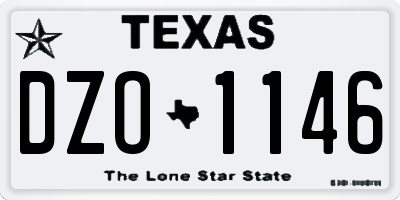 TX license plate DZO1146