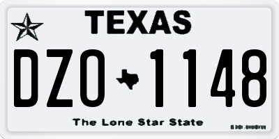 TX license plate DZO1148