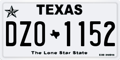 TX license plate DZO1152