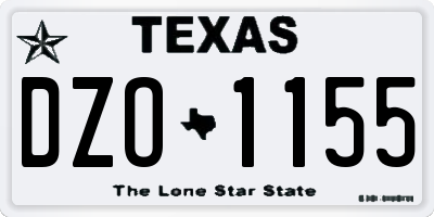 TX license plate DZO1155