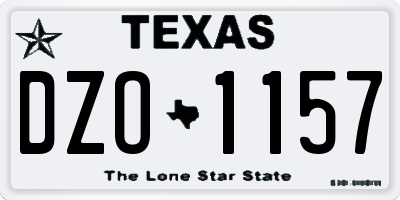 TX license plate DZO1157