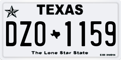 TX license plate DZO1159
