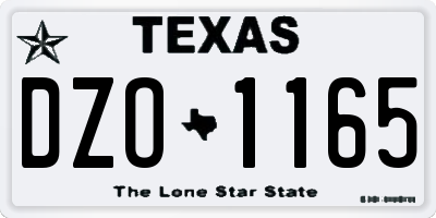 TX license plate DZO1165