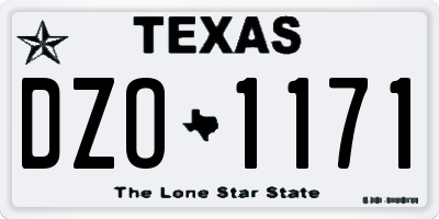 TX license plate DZO1171