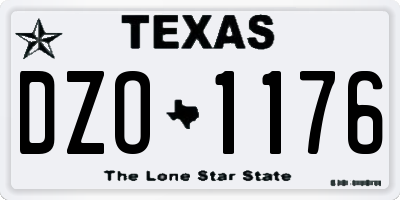 TX license plate DZO1176