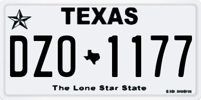 TX license plate DZO1177