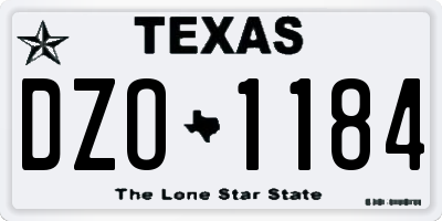 TX license plate DZO1184