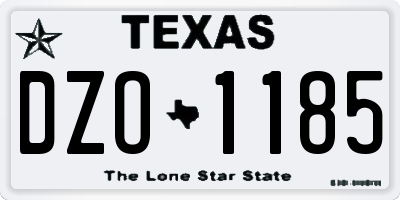 TX license plate DZO1185