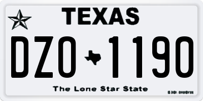TX license plate DZO1190