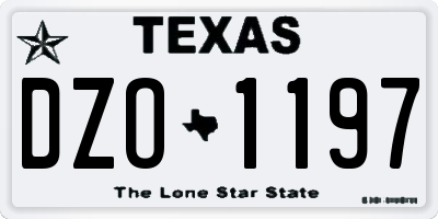 TX license plate DZO1197